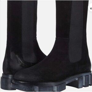 FREE PEOPLE Brooks Chelsea Boots Black Suede Lug Sole US 6